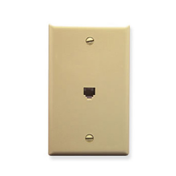 Flush Wall Plate Single 6P6C IVORY