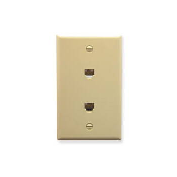 Flush Wall Plate Double 6P6C IVORY